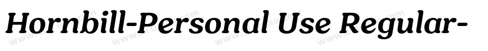 Hornbill-Personal Use Regular字体转换